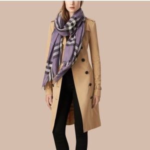 Lightweight check wool & silk scarf NWOT